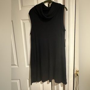Ribbed cowl neck sleeveless dress